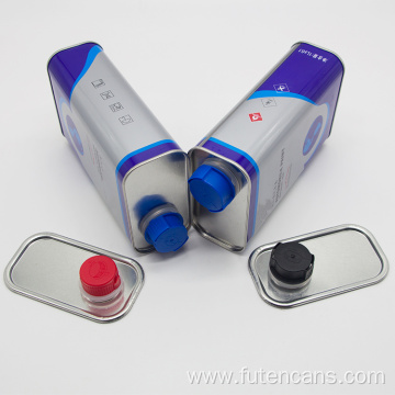 1L empty motor oil rectangular tin can